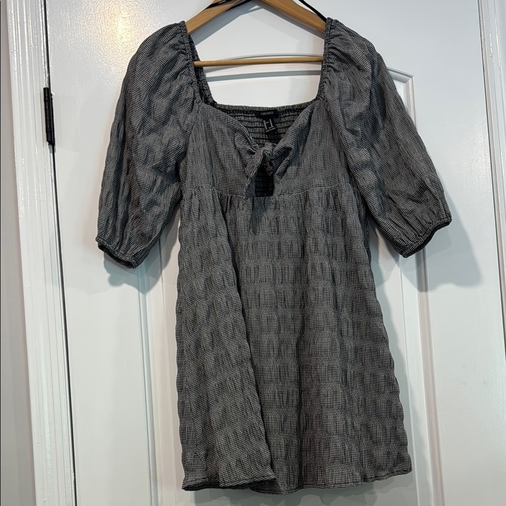 Forever 21 Gingham Babydoll Dress Size Medium